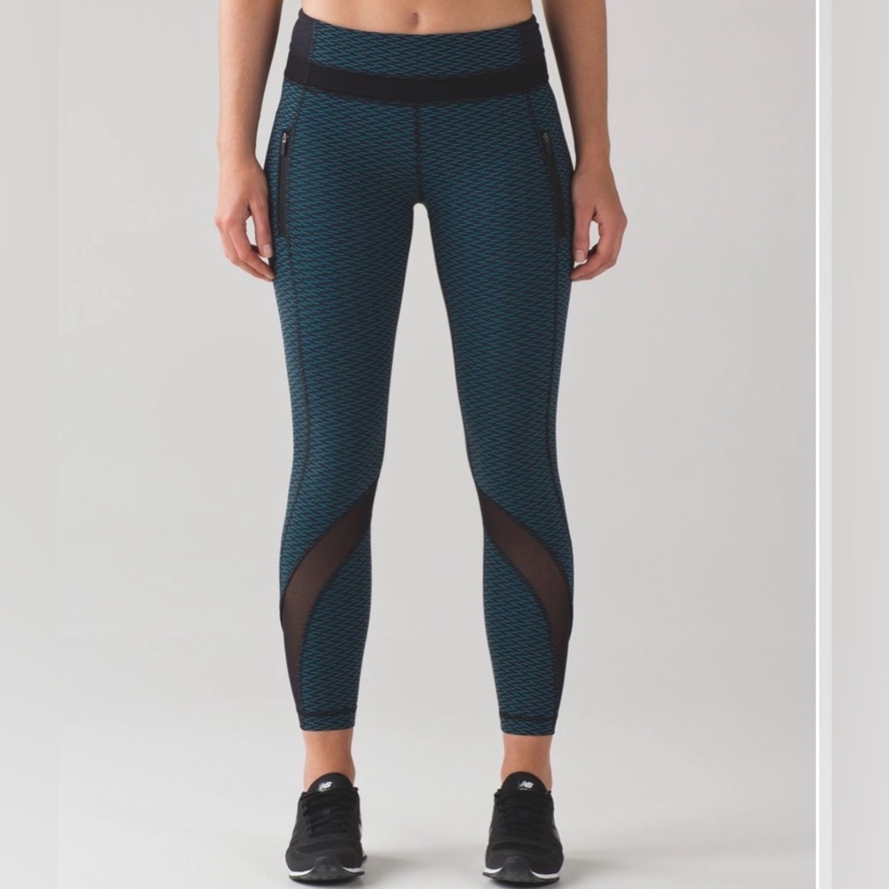 Lululemon Inspire Tight II Luxtreme Mesh Score Jacquard Black Indian Ocean